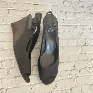 STUART WEITZMAN - 7.5 BLACK WEDGE HEELS